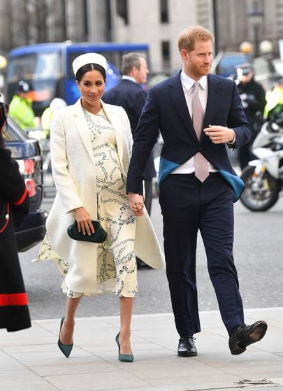 Meghan Leads The Royal Attendees At The Commonwealth Day Service In Victoria Beckham