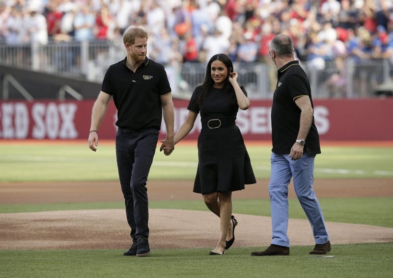 Megan Markle and Prince Harry attend a baseball game
