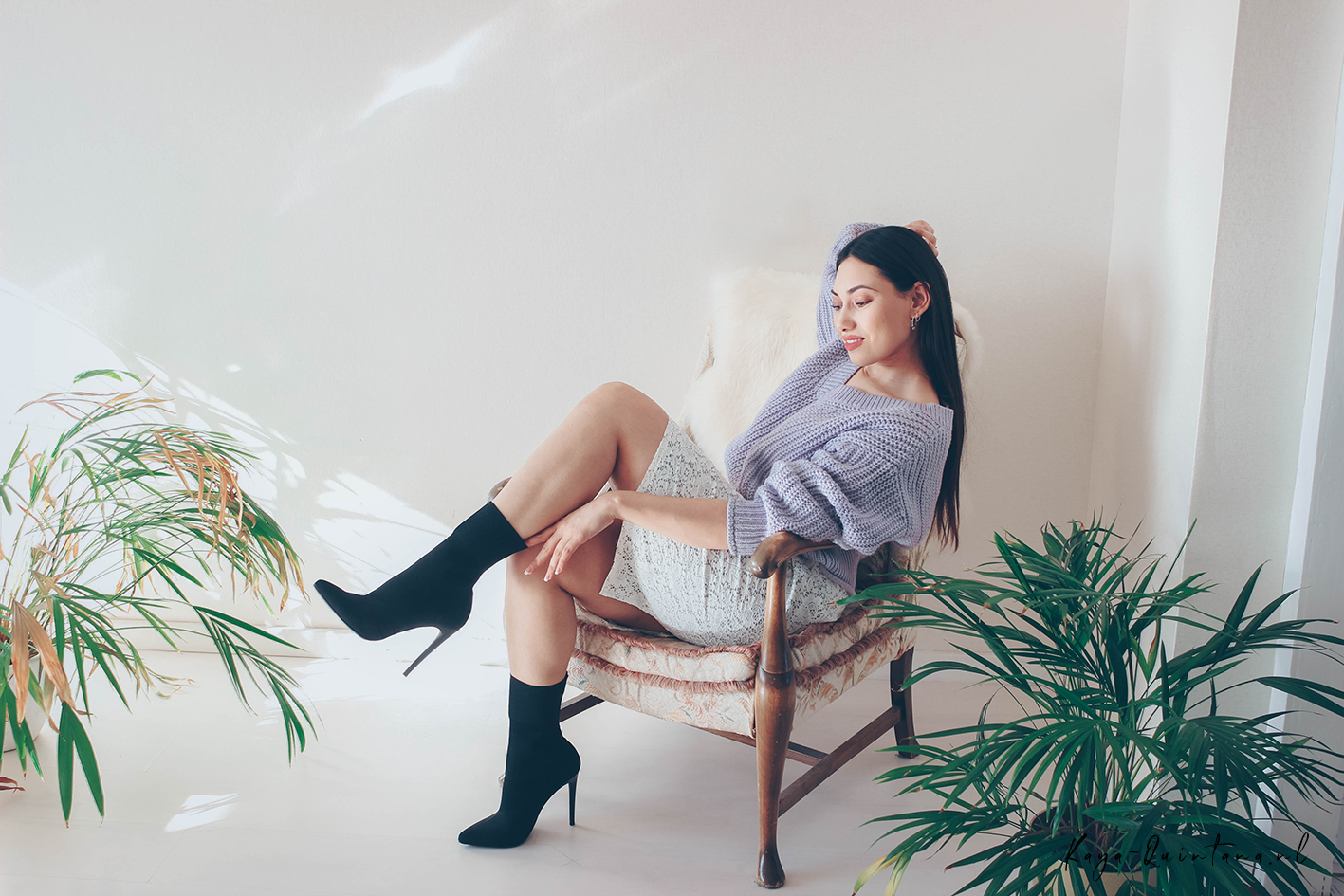 SOCK BOOTS AND A PENCIL SKIRT