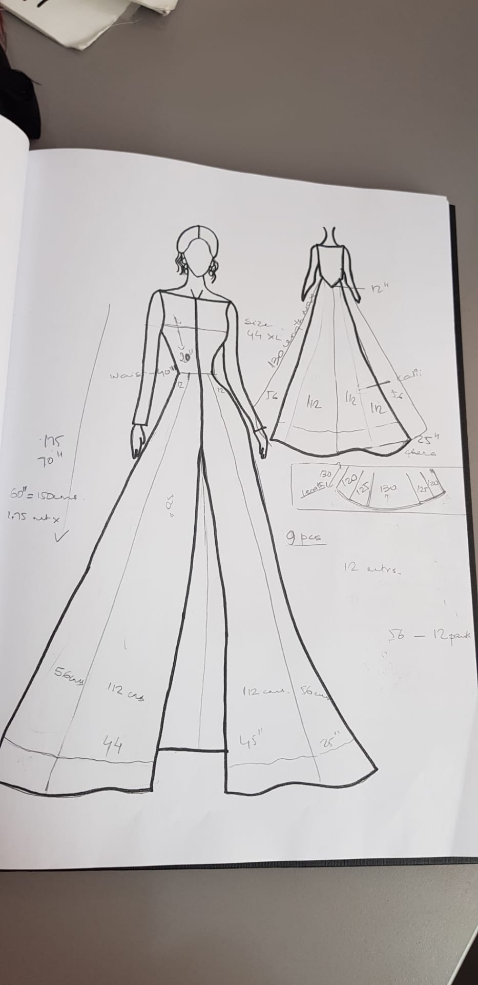 Sketch of Wedding dress for brides of Morocco
